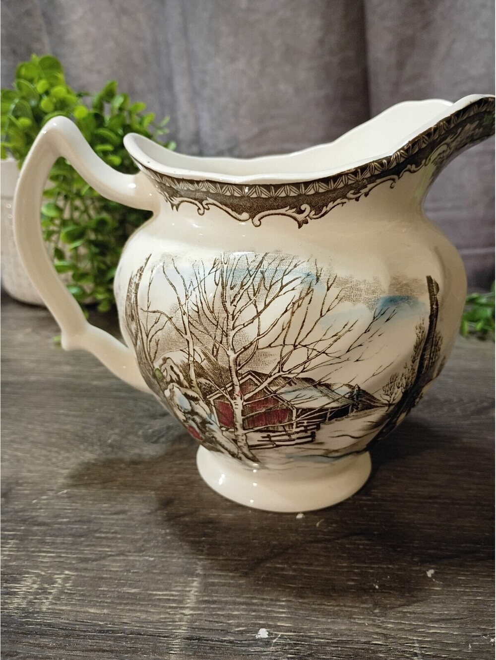 Johnson Bros The Friendly Village Vintage Ceramic Pitcher Jug Made in England
